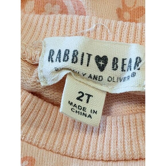 Rabbit And Bear Baby Girls 2T Short Sleeve Top Peach Butterfly Organic Cotton - Picture 3 of 4